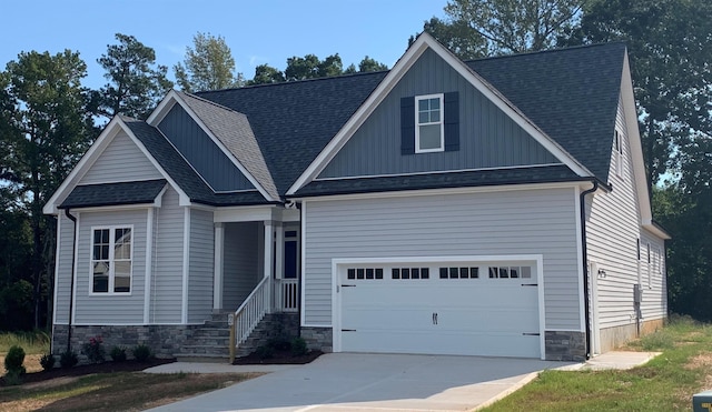 craftsman-style house with a garage