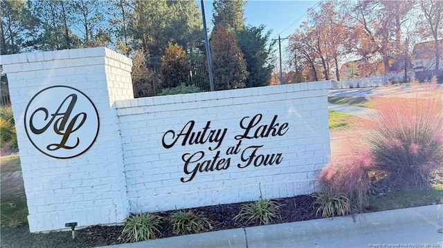 view of community sign