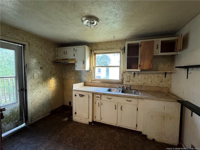 kitchen with sink and white cabinets