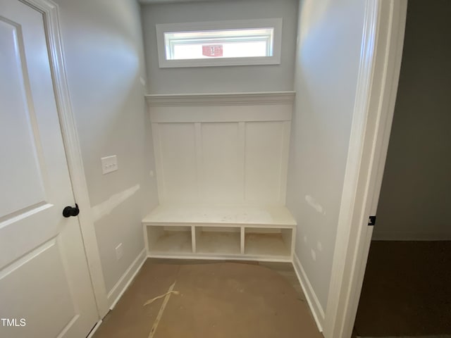 mudroom with baseboards