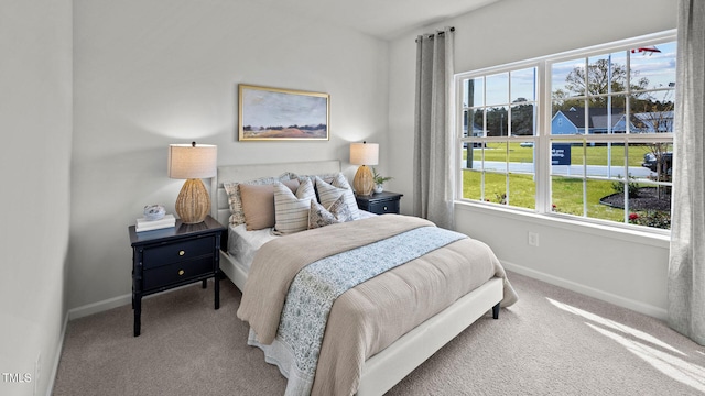 bedroom with carpet flooring and multiple windows