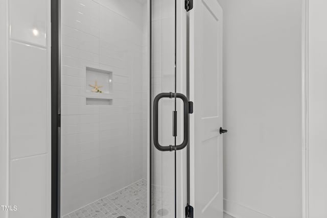 details featuring a shower with door