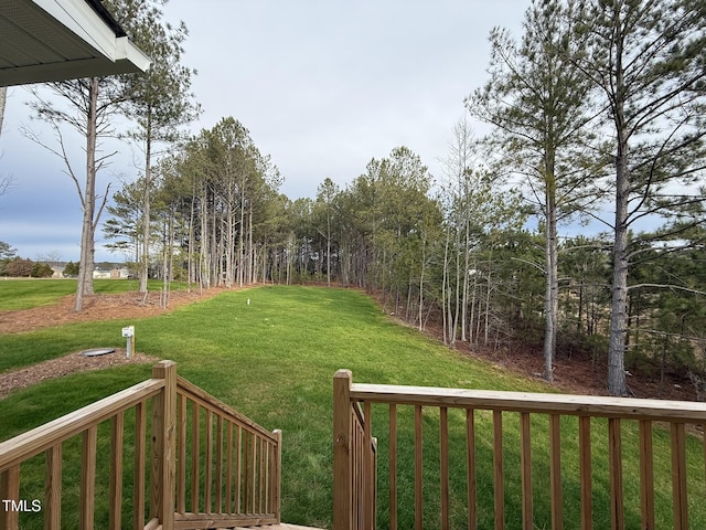 view of yard with a deck