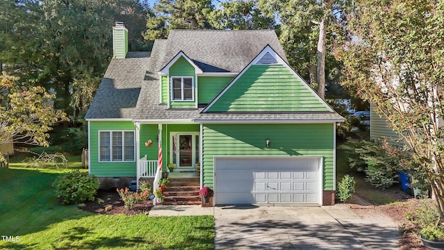 cape cod-style house with a front lawn