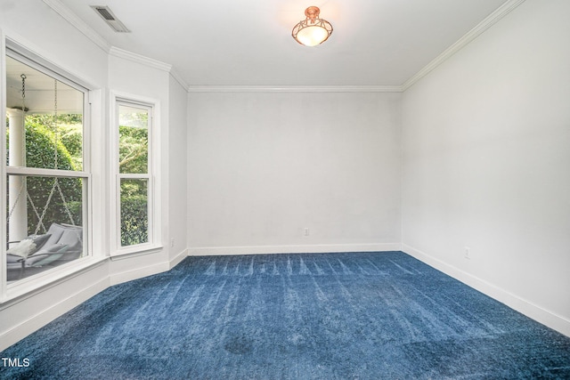 3313 Overhead Ct, Willow Springs, NC 27592 - empty room with ornamental molding and dark carpet