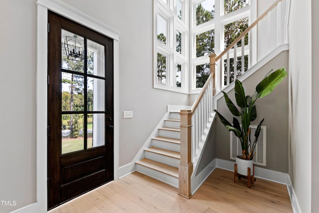 foyer featuring light hardwood / wood-style flooring