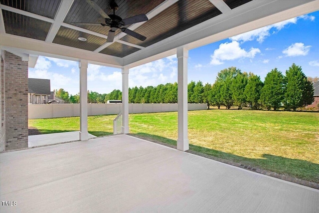 46 Otter Hole Dr, Kenly, NC 27542 - unfurnished sunroom featuring a ceiling fan