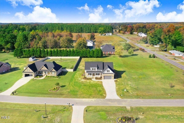 46 Otter Hole Dr, Kenly, NC 27542 - bird's eye view featuring a wooded view