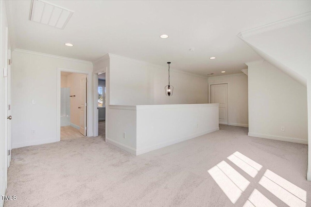 46 Otter Hole Dr, Kenly, NC 27542 - bonus room featuring light colored carpet, baseboards, visible vents, and recessed lighting