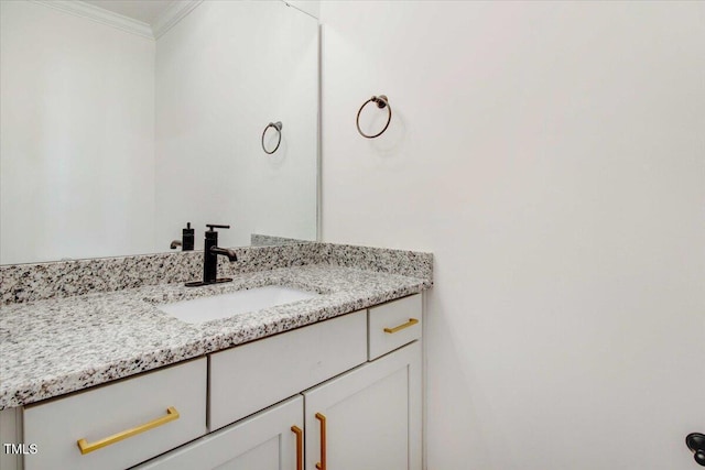 46 Otter Hole Dr, Kenly, NC 27542 - bathroom featuring ornamental molding and vanity