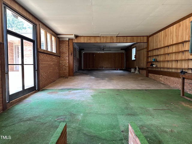 interior space with wood walls