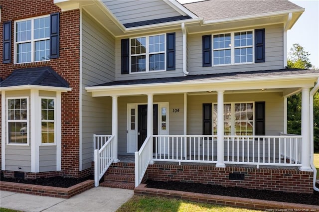 view of front of home with a porch