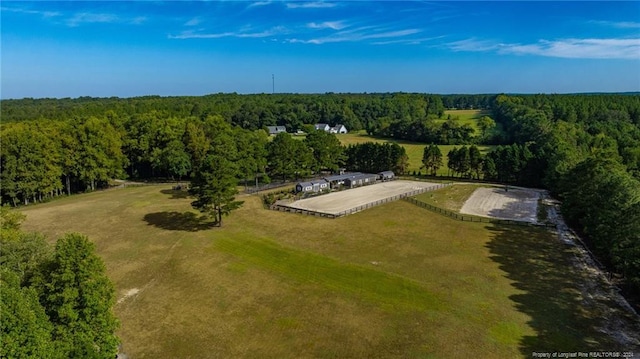 drone / aerial view with a rural view