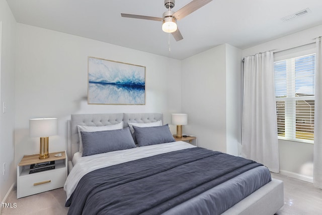 bedroom with ceiling fan