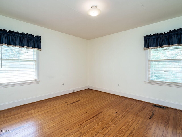 empty room featuring wood-type flooring and a wealth of natural light