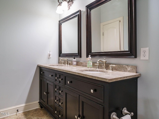 bathroom featuring tile patterned flooring and vanity