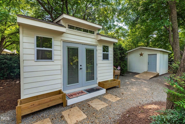 exterior space with french doors