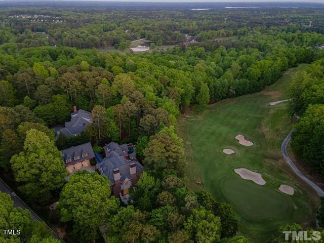aerial view with a forest view