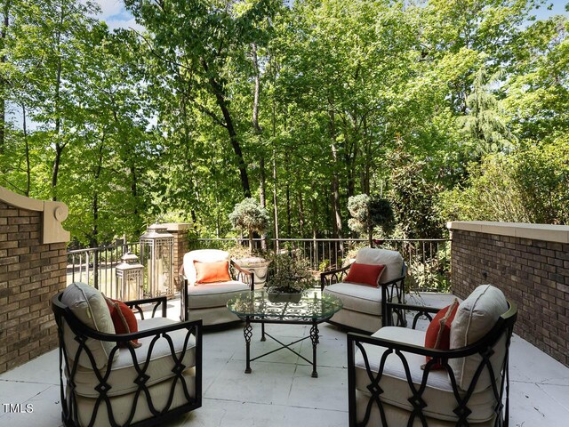 view of patio with an outdoor living space