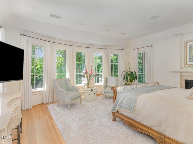 bedroom featuring light hardwood / wood-style floors