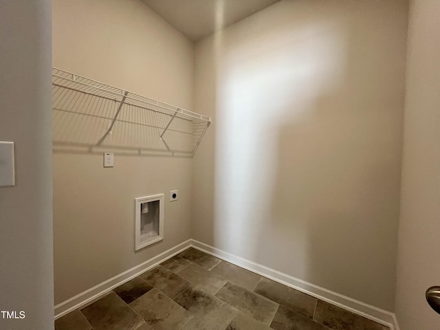 washroom featuring electric dryer hookup and hookup for a washing machine