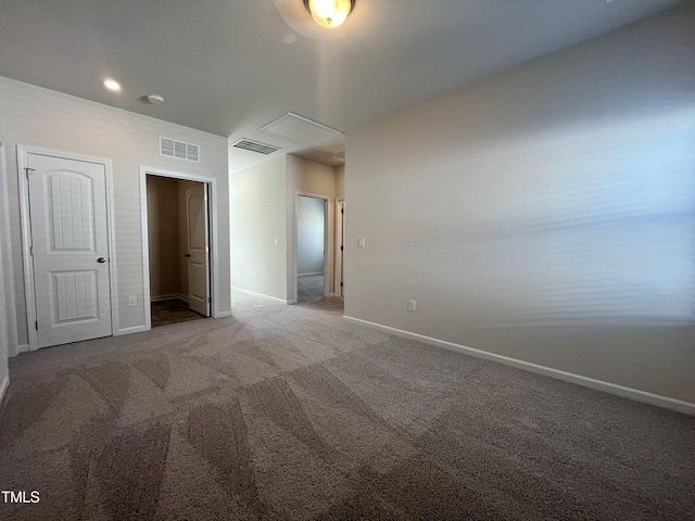 unfurnished bedroom featuring carpet flooring