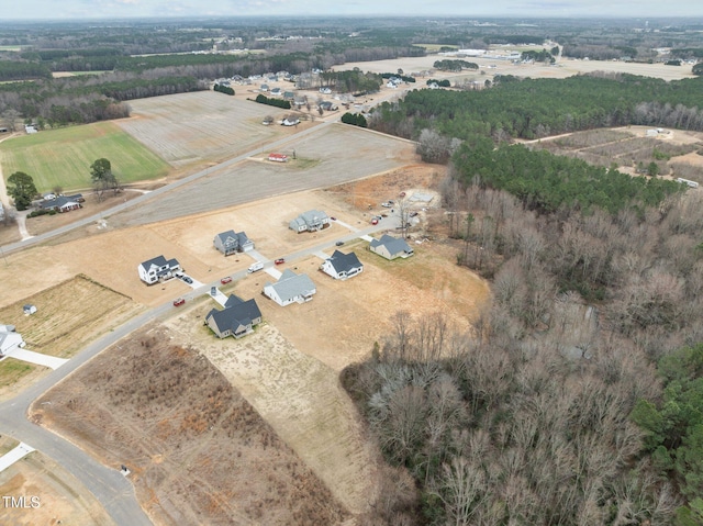 drone / aerial view with a rural view