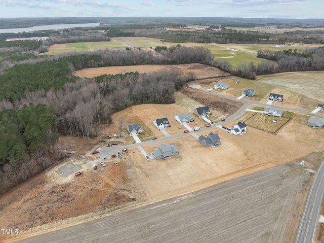 drone / aerial view with a rural view