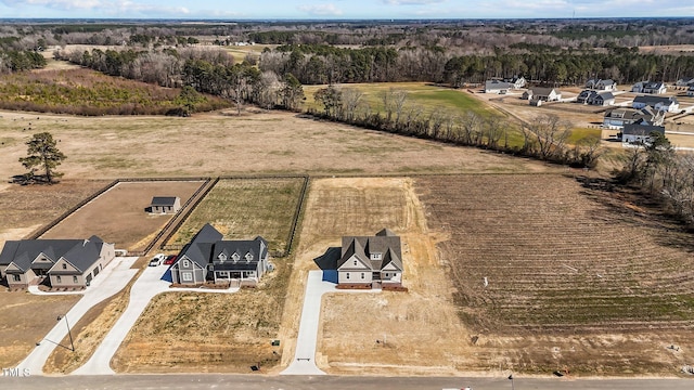 aerial view featuring a rural view