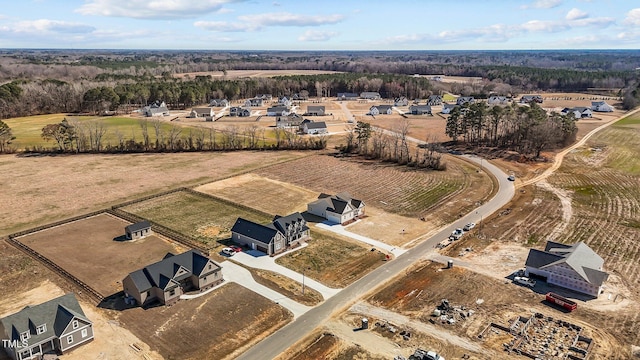 aerial view featuring a rural view