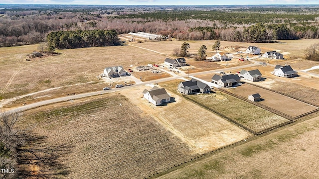 bird's eye view with a rural view