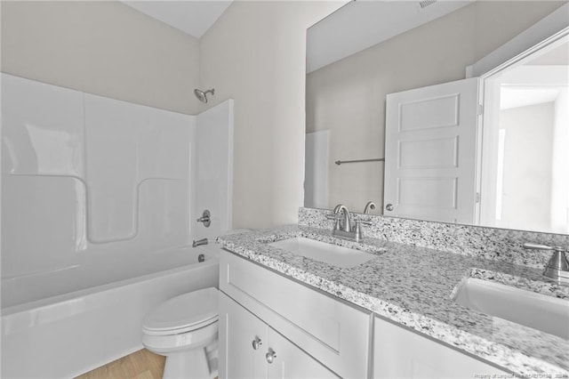 300 Fields Rd Lot 5, Pikeville, NC 27863 - full bathroom featuring hardwood / wood-style floors, toilet, shower / washtub combination, and vanity