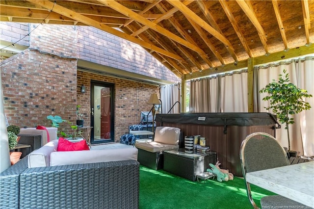 view of patio with an outdoor living space