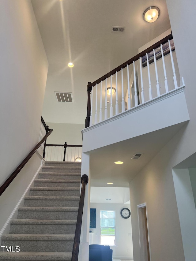 1565 Sage Treee Dr, Zebulon, NC 27597 - stairs featuring recessed lighting and visible vents