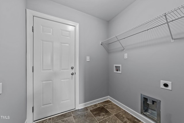 laundry room featuring electric dryer hookup and washer hookup