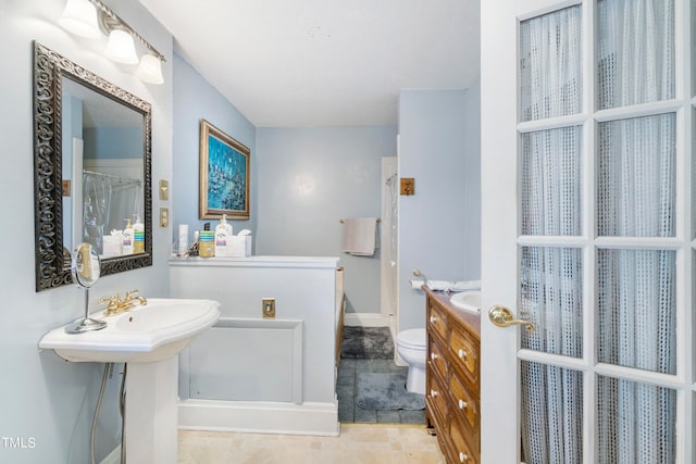 bathroom featuring toilet and sink