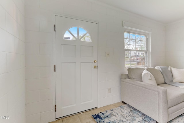 view of tiled entrance foyer