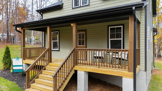 exterior space featuring a porch