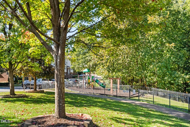 view of yard featuring a playground