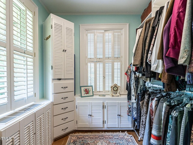 2501 Kenmore Dr, Raleigh, NC 27608 - spacious closet with wood finished floors