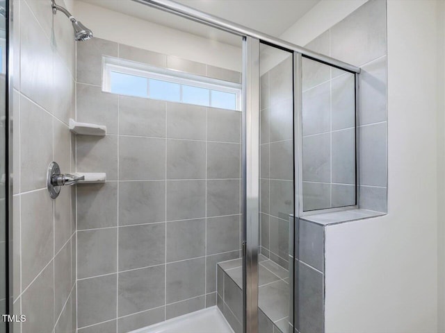 full bathroom with a shower stall