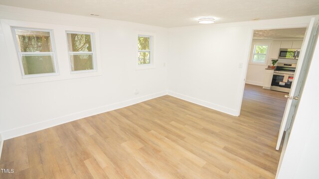 empty room with light wood-type flooring