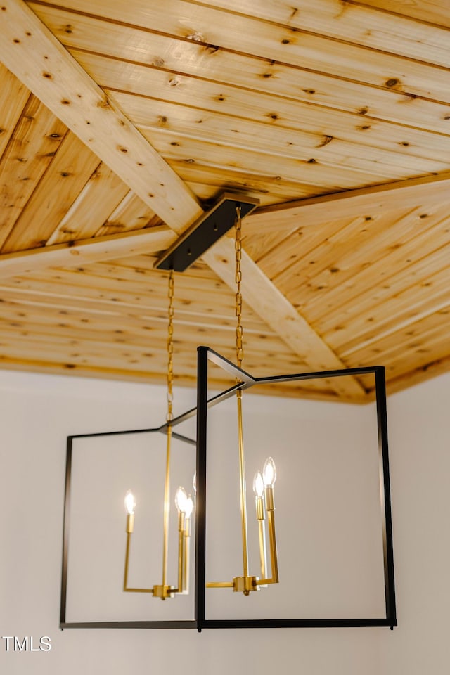 room details with wooden ceiling and beam ceiling