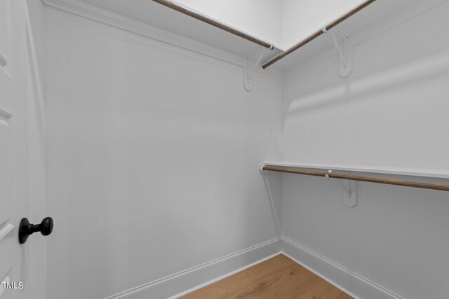 walk in closet featuring hardwood / wood-style flooring