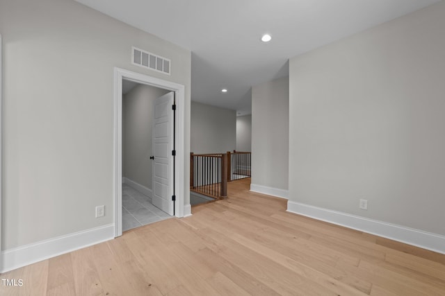 empty room featuring light hardwood / wood-style flooring