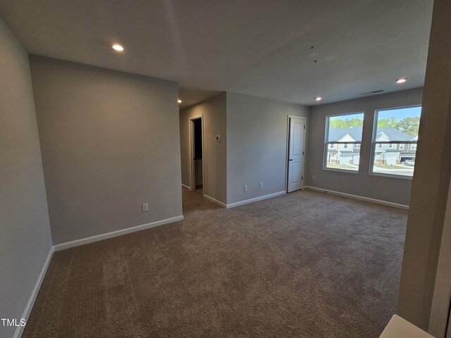 1341 Bessie Ct, Wake Forest, NC 27587 - carpeted empty room with baseboards, visible vents, and recessed lighting