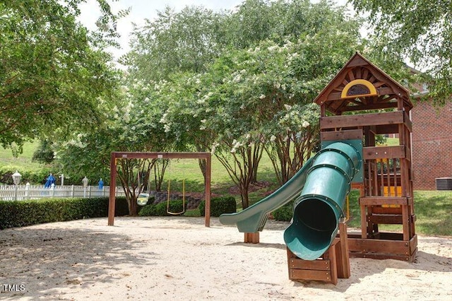 community playground with fence