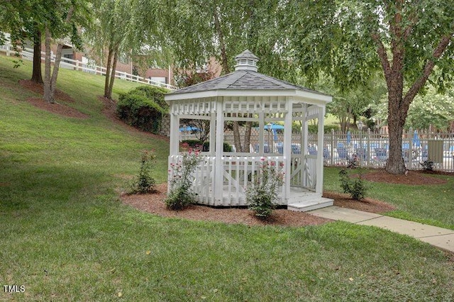 view of yard with a gazebo