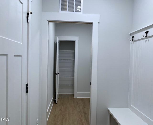 mudroom featuring light hardwood / wood-style floors