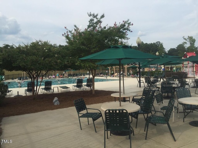 view of patio with a community pool